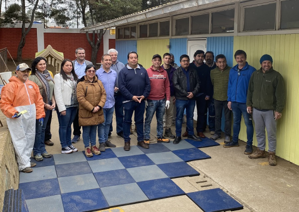 Escuela Padre André Coindre de Bellavista recibe donación de palmetas recicladas