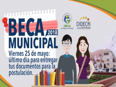 Viernes 25 de mayo: último plazo para entregar requisitos de la beca Municipal 2018