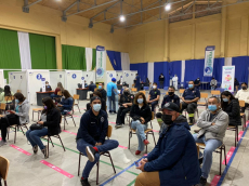 Hoy fue el turno de los voluntarios de Bomberos en el proceso de vacunación en San Antonio